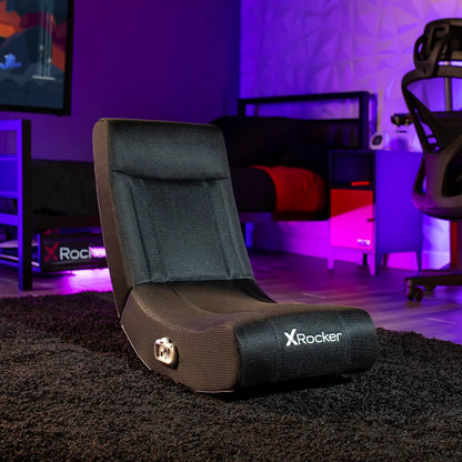 Solo RGB Audio Floor Rocker Gaming Chair, Black Mesh 29.33 in X 14.96 in X 24.21 In