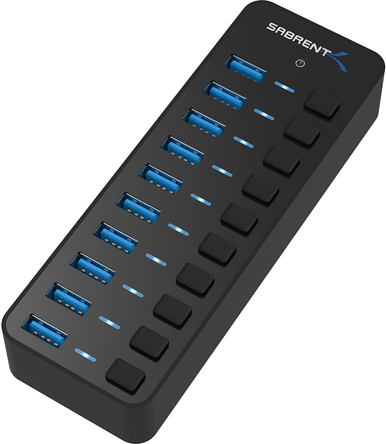 10-Port 60W USB 3.0 Hub with Individual Power Switches and Leds, Includes 60W 12V/5A Power Adapter (HB-BU10)